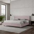 Tweepersoonsbed 180x200 cm met hoofdbord van microvezel, gemaakt in Italië - Pallone Viadurini