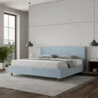 Tweepersoonsbed 180x200 cm met hoofdbord van microvezel, gemaakt in Italië - Pallone Viadurini