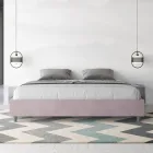 Tweepersoonsbed 180x200 cm, bekleed met microvezel, gemaakt in Italië - Athlete Viadurini