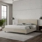 Tweepersoonsbed 190x200 cm met hoofdbord van microvezel, gemaakt in Italië - Pallone Viadurini
