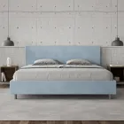 Tweepersoonsbed 190x200 cm met hoofdbord van microvezel, gemaakt in Italië - Pallone Viadurini