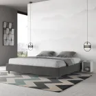 Tweepersoonsbed 190x200 cm, bekleed met microvezel, gemaakt in Italië - Athlete Viadurini