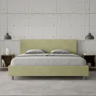 Tweepersoonsbed 200x200 cm met hoofdbord van microvezel, gemaakt in Italië - Pallone Viadurini