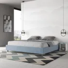 Tweepersoonsbed 200x200 cm, bekleed met microvezel, gemaakt in Italië - Athlete Viadurini