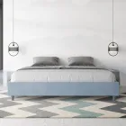 Tweepersoonsbed 200x200 cm, bekleed met microvezel, gemaakt in Italië - Athlete Viadurini