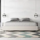 Tweepersoonsbed van 200x200 cm, bekleed met kunstleer, gemaakt in Italië - Athlete Viadurini