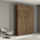 Verticaal opklapbaar tweepersoonsbed met wandmeubel - Magicompare Viadurini