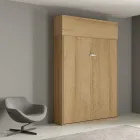 Verticaal opklapbaar tweepersoonsbed met wandmeubel - Magicompare Viadurini