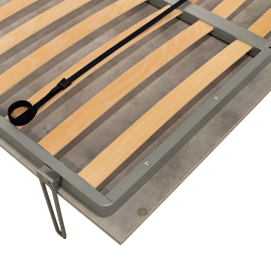 Verticaal opklapbaar tweepersoonsbed in verschillende afwerkingen - Magicompare Viadurini