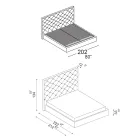 Capitonné tweepersoonsbed met optionele opbergruimte Made in Italy - Sciocco Viadurini