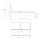 Tweepersoonsbed met opbergdoos Made in Italy - Ernesta Viadurini