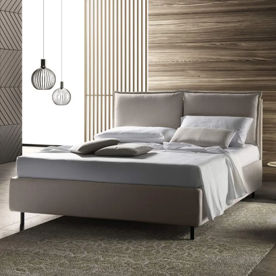 Tweepersoonsbed met opbergdoos Made in Italy - Ernesta Viadurini