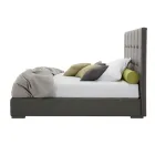 Tweepersoonsbed met box en kingsize hoofdeinde in stof of ecoleer - Ponente Viadurini