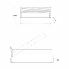 Tweepersoonsbed met gestoffeerde doos in Corolle-stof van Bolzan Viadurini