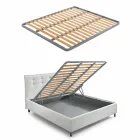 Dubbel bed met gecapitonneerde lade van eco-leer Made in Italy - Paolo Viadurini