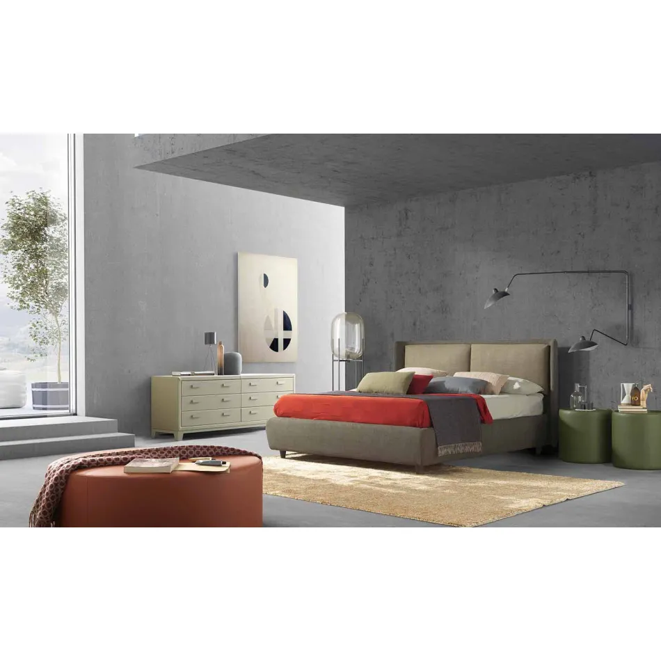 Tweepersoonsbed met opbergruimte, modern design, Kate by Bolzan Viadurini