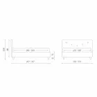 Tweepersoonsbed met gewatteerde container kunstleer gemaakt in Italië - masker Viadurini