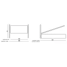 Tweepersoonsbed met optionele opbergruimte, 2 nachtkastjes en matras - Fiuto Viadurini