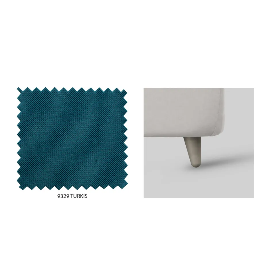 Tweepersoonsbed met optionele opbergruimte en poten Made in Italy - Birba Viadurini