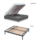 Tweepersoonsbed met optionele opbergruimte en poten Made in Italy - Birba Viadurini