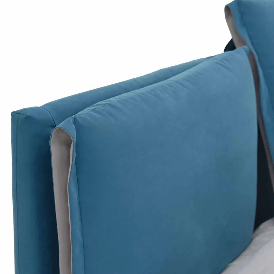 Tweepersoonsbed met container bekleed met stof Made in Italy - Renato Viadurini