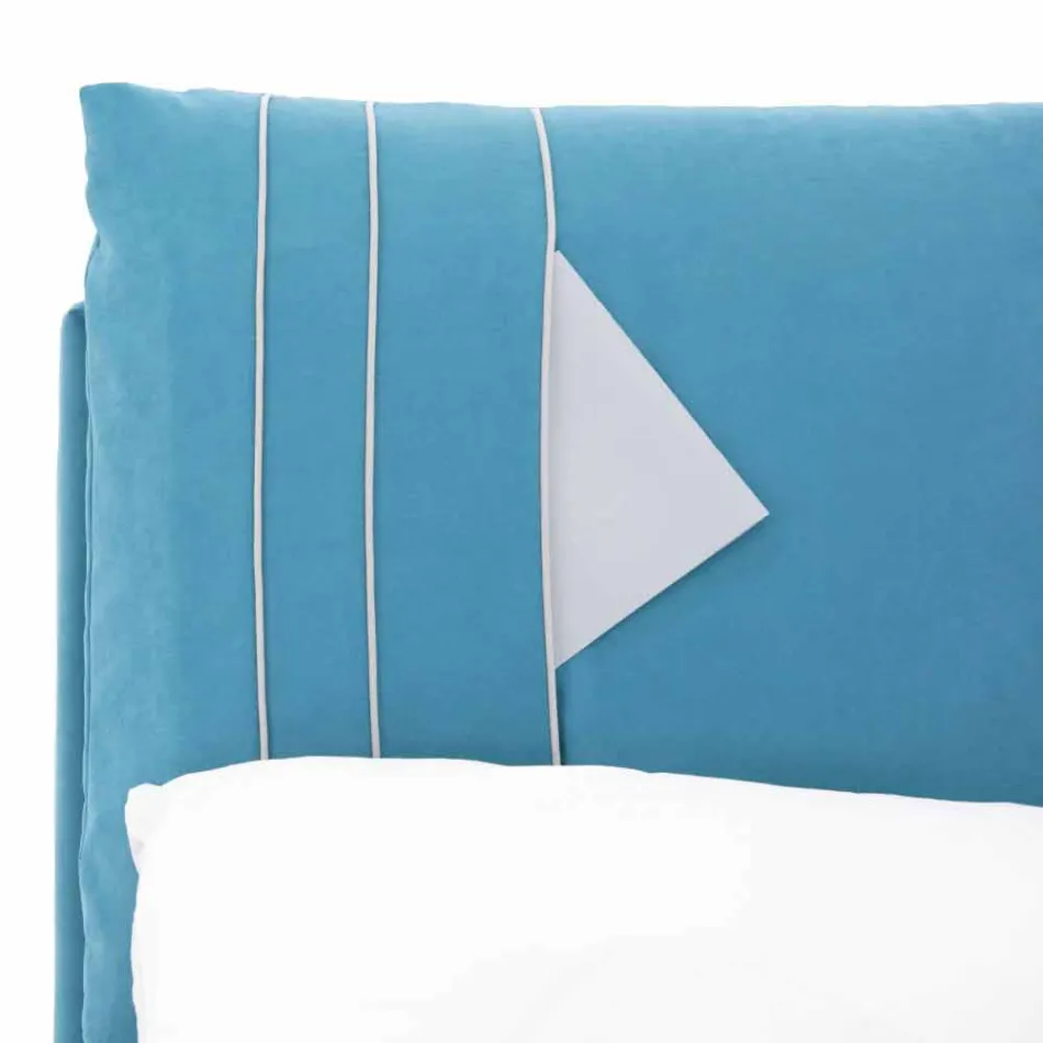 Tweepersoonsbed met container bedekt met stof Made in Italy - Renato Viadurini