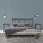Tweepersoonsbed met gestoffeerd bedframe in stof Made in Italy - Rolly Viadurini