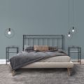Tweepersoonsbed met gestoffeerd bedframe van Made in Italy-stof - Rolly