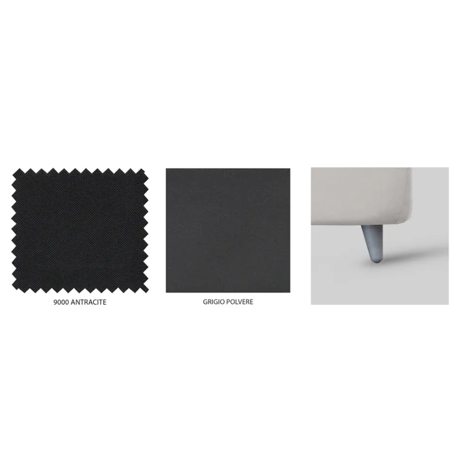 Tweepersoonsbed met gewatteerd bedframe Made in Italy - Shadow Viadurini