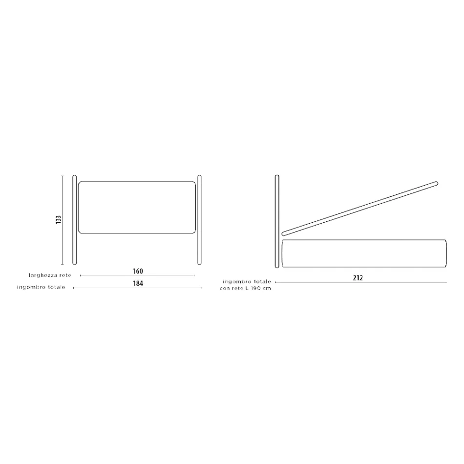 Tweepersoonsbed met gewatteerd bedframe Made in Italy - Shadow Viadurini