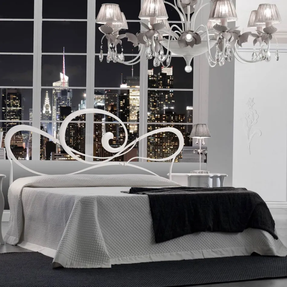 Tweepersoonsbed met ijzeren bedframe Made in Italy - Shadow Viadurini