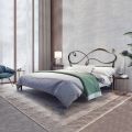 Tweepersoonsbed met massief en buisvormig ijzeren bedframe Made in Italy - Design