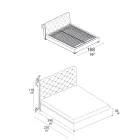 Tweepersoonsbed met capitonné vulling en houten poten - Briosco Viadurini