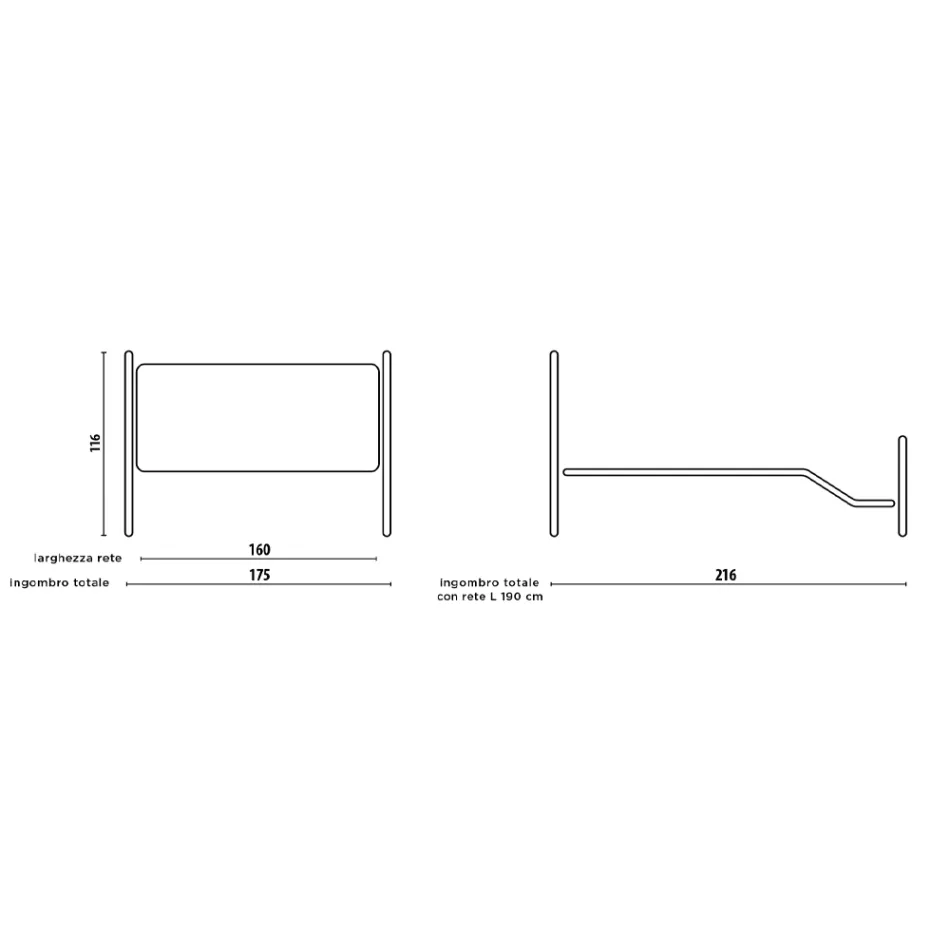 Tweepersoonsbed met voeteinde in verschillende afwerkingen Made in Italy - Finish Viadurini