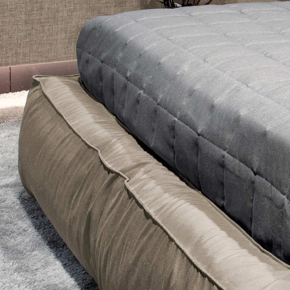 Tweepersoonsbed met optionele bedbodem en opbergmeubel Made in Italy - Ribelle Viadurini