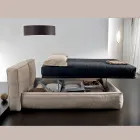 Tweepersoonsbed met optionele bedbodem en opbergmeubel Made in Italy - Ribelle Viadurini
