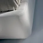 Tweepersoonsbed met houten structuur bedekt met polyurethaan - omgevallen Viadurini