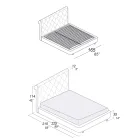 Tweepersoonsbed met houten structuur bedekt met polyurethaan - omgevallen Viadurini