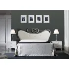 Tweepersoonsbed met hoofdeinde en bedframe van ijzer Made in Italy - Afwerking Viadurini