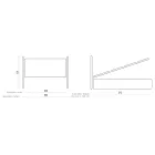 Tweepersoonsbed met ijzeren hoofdeinde, 2 nachtkastjes en matras - Design Viadurini