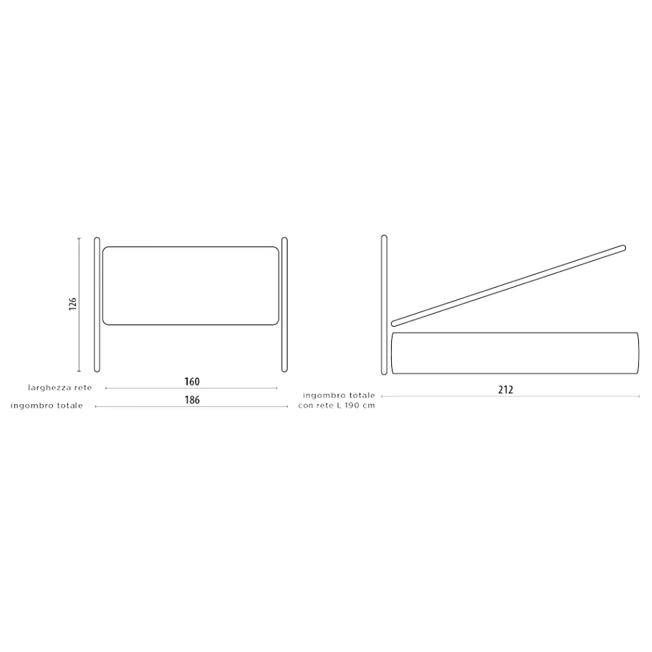 Tweepersoonsbed met ijzeren hoofdeinde, 2 nachtkastjes en matras - Design Viadurini
