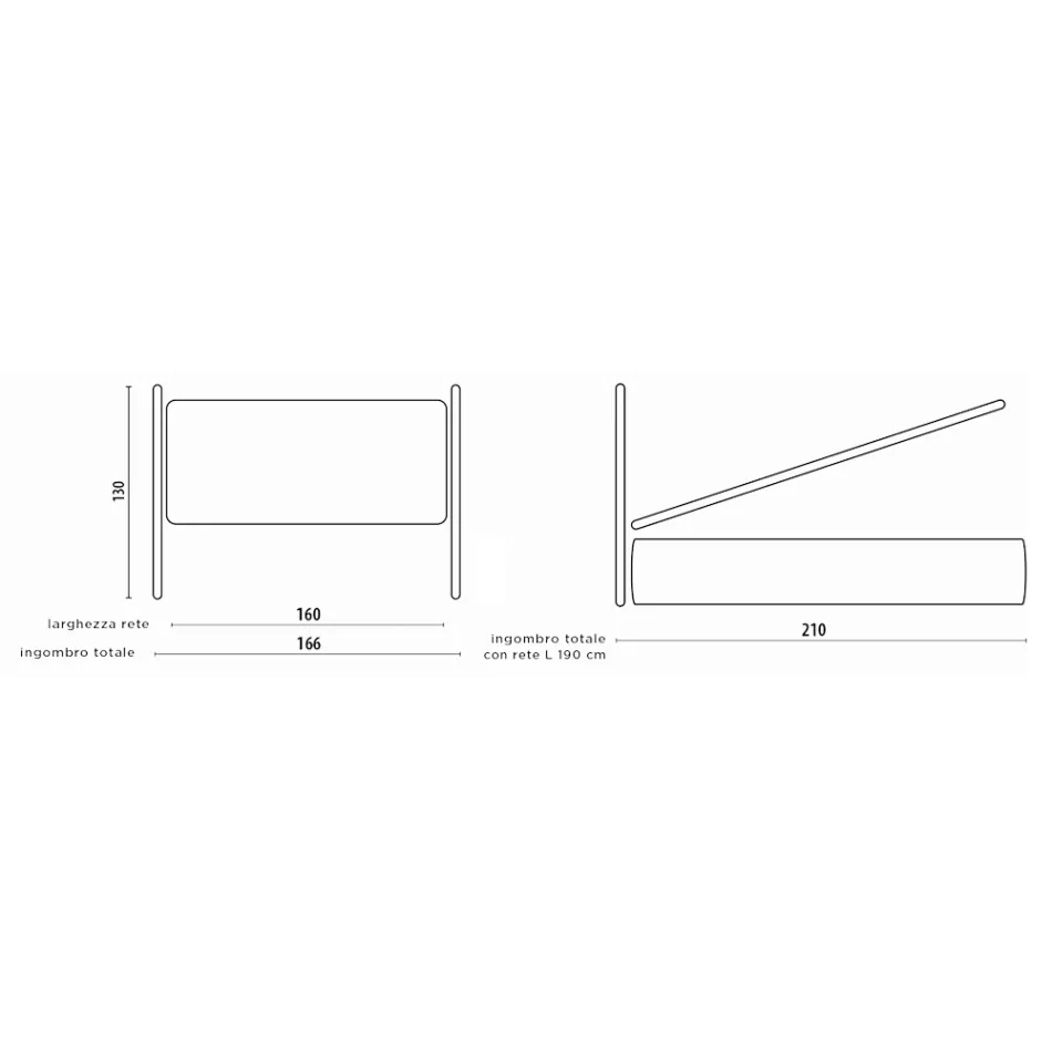 Tweepersoonsbed met ijzeren hoofdeinde en kussens Made in Italy - Peter Viadurini