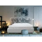 Tweepersoonsbed met ijzeren hoofdeinde en gevoerd bedframe Made in Italy - Kenzo Viadurini