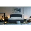 Tweepersoonsbed met gestoffeerd hoofdeinde van stof Made in Italy - Fulmine