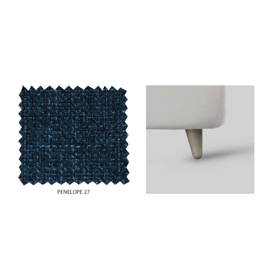 Tweepersoonsbed met gestoffeerd hoofdeinde in stof Made in Italy - Fulmine Viadurini