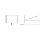 Tweepersoonsbed met gestoffeerd hoofdeinde in stof Made in Italy - Fulmine Viadurini