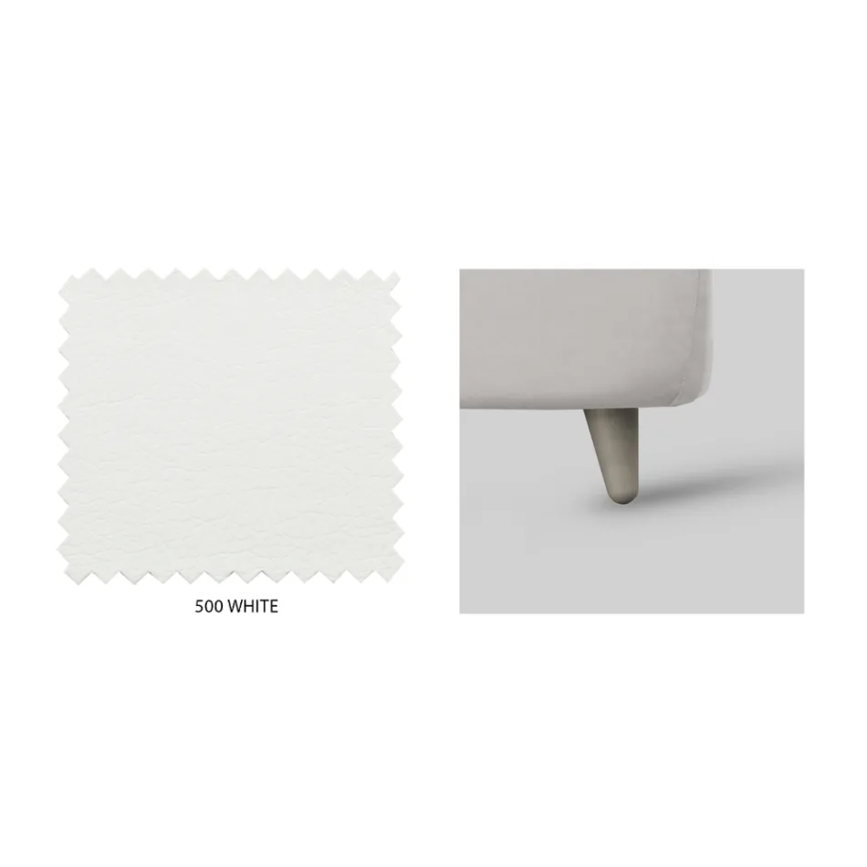 Tweepersoonsbed met hoofdeinde van ecoleer of stof Made in Italy - Buddy Viadurini