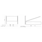 Tweepersoonsbed met hoofdeinde van ecoleer of stof Made in Italy - Buddy Viadurini