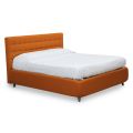Tweepersoonsbed met hoofdeinde van ecoleer of stof Made in Italy - Buddy