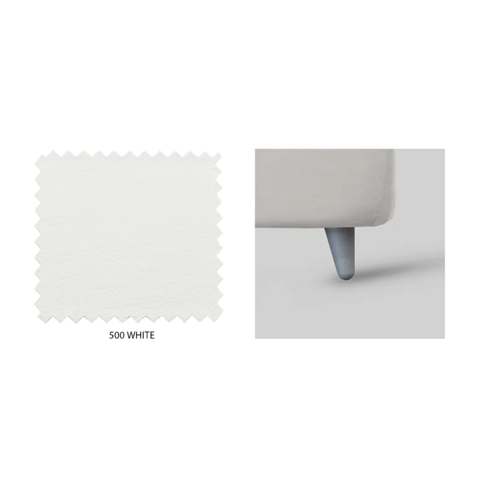 Tweepersoonsbed met hoofdeinde van ecoleer Made in Italy - Fiuto Viadurini